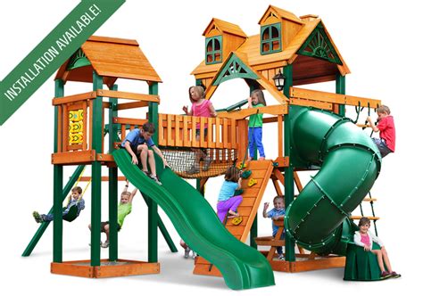 Gorilla Playsets Wilderness Gym Wooden Playset Boxed Wooden Playscapes