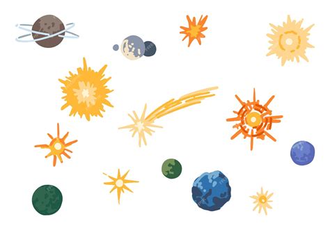 Premium Vector Cosmic Space Doodles Set Cartoon Drawings Of Planets