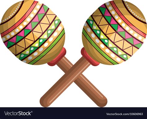 Maracas Instrument Musical With Mexican Theme Vector Image
