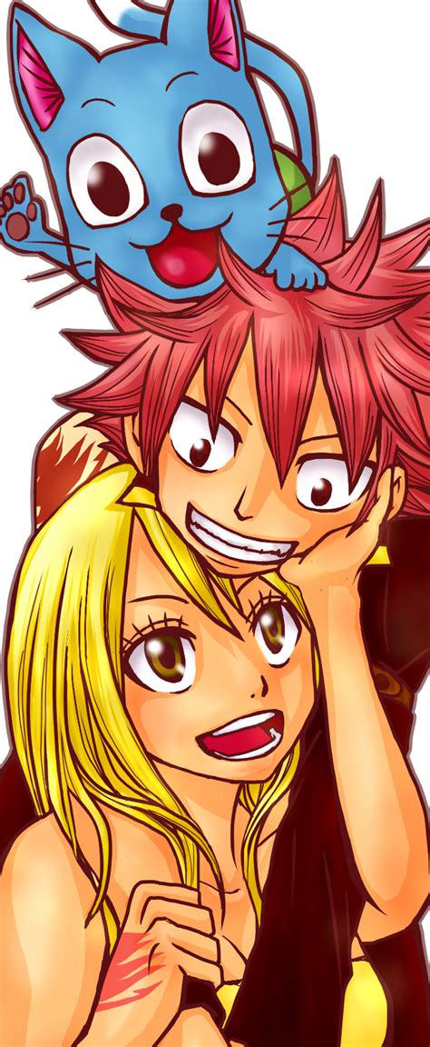 Natsu and lucy forehead to forehead fairytail season 2. Natsu Lucy and Happy by Quantia13 on DeviantArt