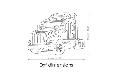 Peterbilt Truck Dxf Svg Files For Cnc Machines Laser Etsy