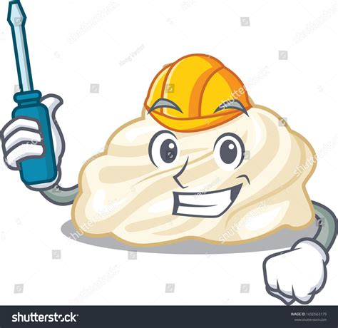 Cartoon Character Style Whipped Cream Working As Royalty Free Stock