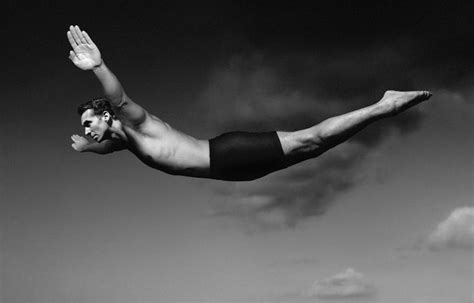 Ian Sanderson Diver Signed Limited Edition Fine Art Print Black And White Photography For