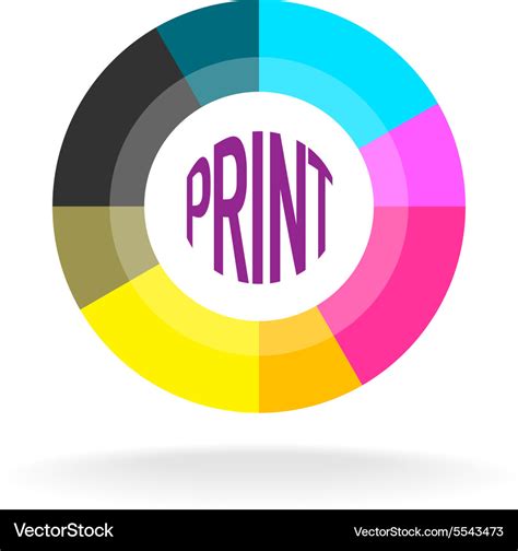 Print Shop Round Logo Template Royalty Free Vector Image