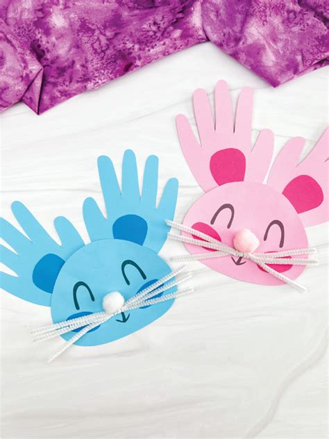 Handprint Bunny Craft For Kids Free Template 2023