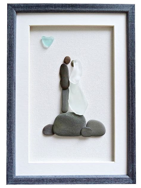 Sea Glass Art Wedding Pebble Art Wedding Couple Unique Wedding T For Couple Bridal Shower