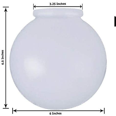 Kor K21815 6 Inch White Glass Globe Lamp Shade 3 1 4 Inch Fitter Opening Lighting Fixture