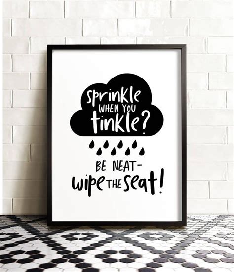 Funny Bathroom Art If You Sprinkle When You Tinkle Bathroom Etsy Funny Bathroom Art
