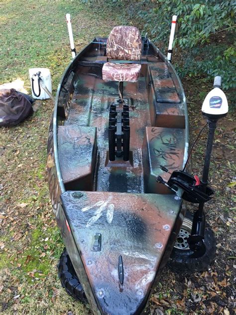 Riverhawk Duck Boat B 60 Flats Hunting Fishing Gig 4 Stroke Camo