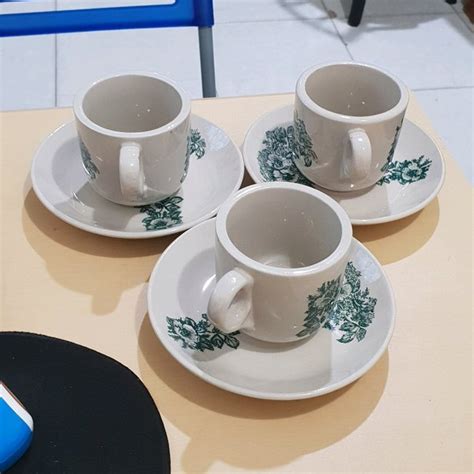 Jual Gelas Kopi Cangkir Mug Vintage Keramik Set 3 Pcs Di Lapak Shuma