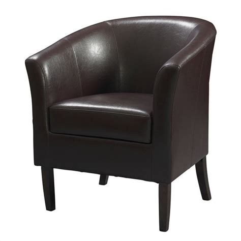 Shop for leather barrel chairs at walmart.com. Faux Leather Club Barrel Chair in Blackberry - 36077BER-01 ...