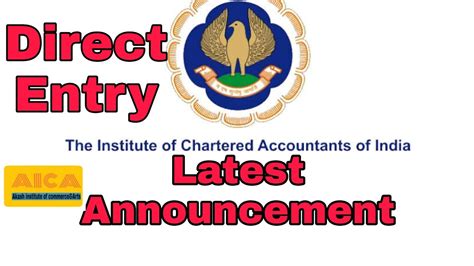 199 announcement link resource.cdn.icai.org/58088bos47406.pdf our online mock test link instamojo.com/wisdomca ca foundation, intermediate & final free mcq link. ICAI Announcement for Direct Entry Scheme students - YouTube