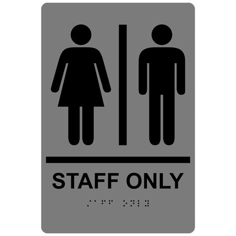 Ada Employee Restroom Braille Sign Rre 805blkongray Restroom General