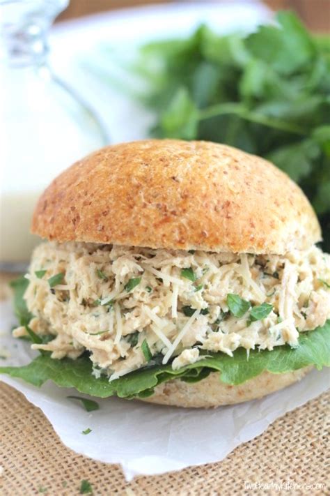 Easy crockpot chicken recipes that will change dinner forever. Crock-Pot Chicken Caesar Sandwiches - Two Healthy Kitchens