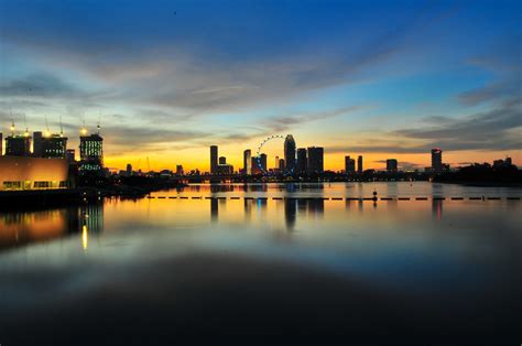 Singapore Night Skyline Sunset View From Marina Barrage Flickr
