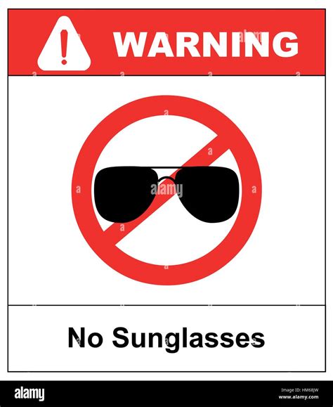 No Sunglasses Sign No Aviator Red Prohibition Circle Icon On White