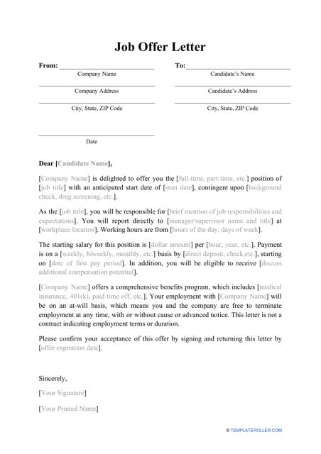 Offer Letter Format Free Printable Documents Finance Quotes Job Letter Lettering Kulturaupice