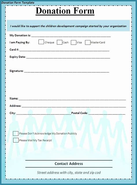 Donation Form Template Word Awesome Donation Form Template Free Formats