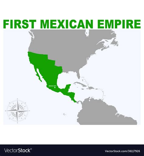 Map First Mexican Empire Royalty Free Vector Image