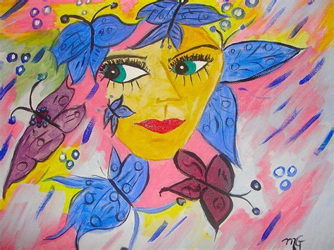 The Butterfly Lady Painting By Marian Griffin Fine Art America