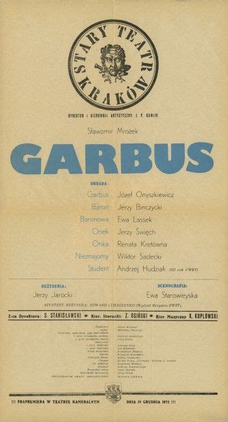 J Jarocki Garbus Stary Teatr W Krakowie Typo Poster