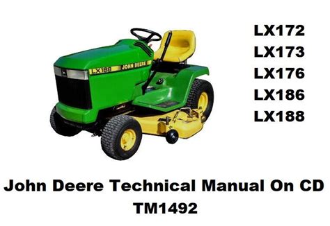 John Deere Lx172 Lx173 Lx176 Lx178 Lx186 Lx188 Technical Manual Tm1492