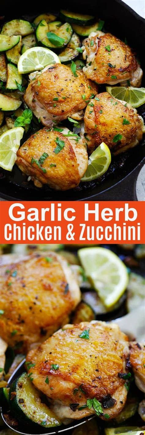 Garlic Herb Chicken And Zucchini A Quick And Easy One