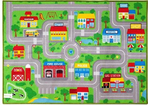 Kids Carpet Playmat Rug City Life Playmat Maps For Kids Kids Art