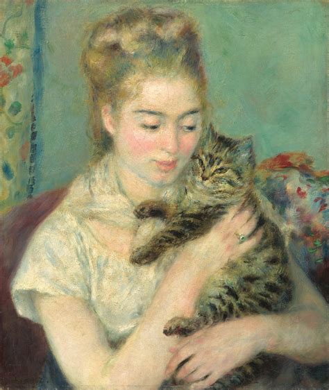 Pierre Auguste Renoir Woman With A Cat 1875 Tuttart Pittura