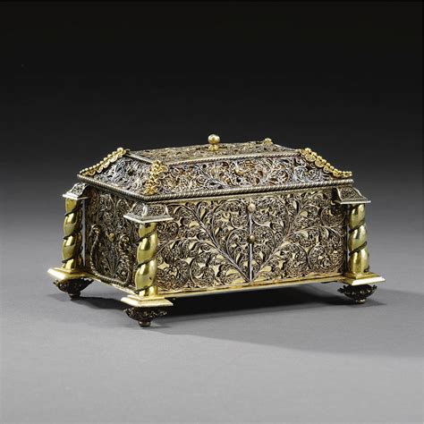 184 A Gold And Silver Filigree Casket Goa India 17th Century