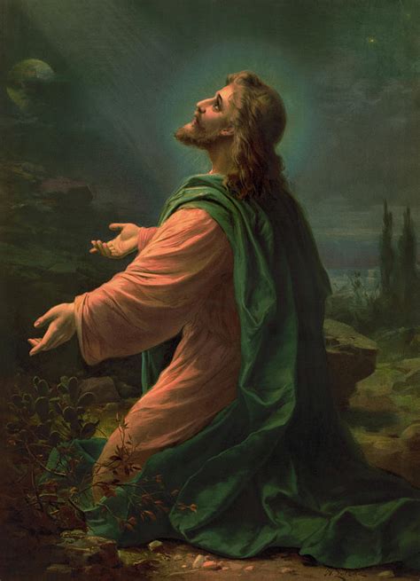Christ On The Mount Of Olives Painting By Hans Zatzka Pixels Merch