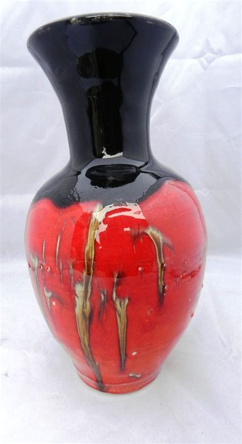Black And Red Vase With Bronze Spatters By Markcampbellceramics 40 00 Red Vases Wheel Thrown