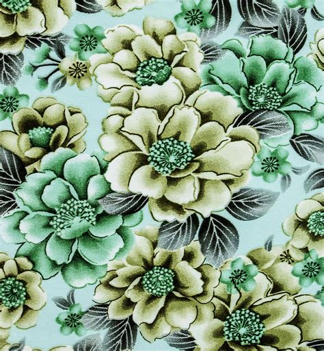 Light Weight Green Floral Design Silk Fabric Zuraiq Textiles