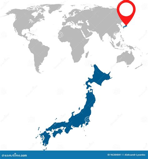 Detailed Map Of Japan And World Map Navigation Set Flat Vector Stock