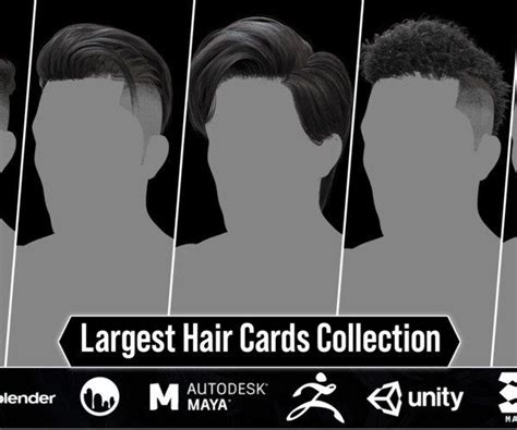 Artstation Alma Hair Cards Collection 40 Male Hair Cards Life Time