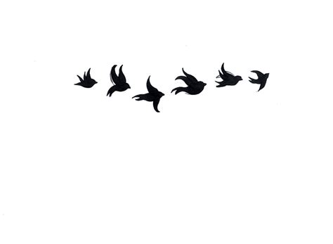 Amazing Black Six Flying Birds Tattoo Stencil Flying Bird Tattoo