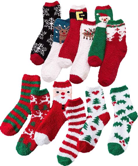 Christmas Holiday Fuzzy Socks For Women Girls Ts Cute Fun Cozy