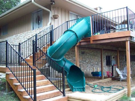 You'll hear slide deck used somewhat interchangeably with presentation. Tube slide for deck #deckdecorating | Backyard, Building a ...