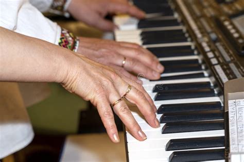 Close Up Of Musician Hands Classic Piano Playing Musician Hands Scene