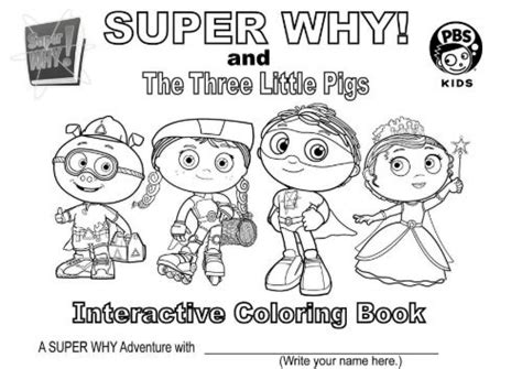 Super Why And The Three Little Pigs Interactive Coloring Book