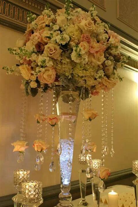 Elegant Crystal Centerpiece Crystal Centerpieces Wedding Flowers