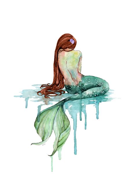 Mermaid Watercolor Painting Art Drawing Mermaid Png Download 845