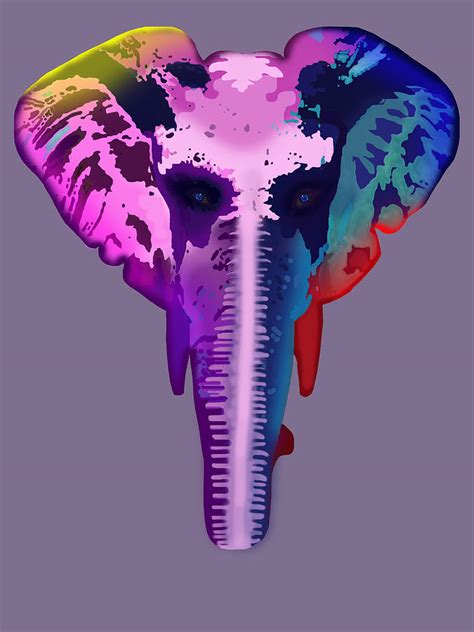 Psychedelic Elephant Digital Art By Laura Hillyer