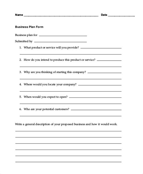 Free 12 Sample Business Forms In Pdf Ms Word Excel