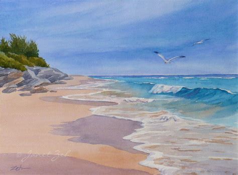 Janet Zeh Original Art Watercolor And Oil Paintings Bermuda Pink Sand