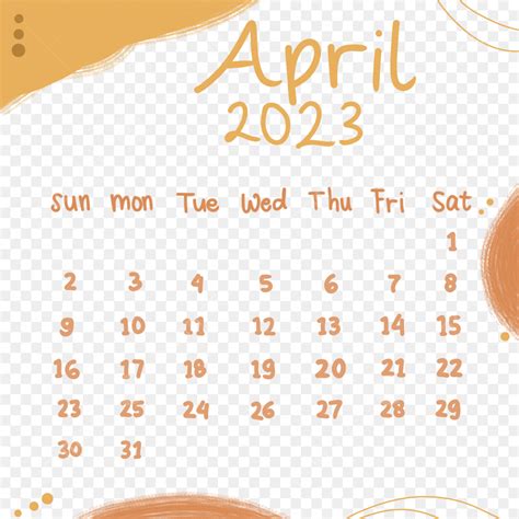 Gambar Ilustrasi Kalender April 2023 Sederhana April Kalender 2023