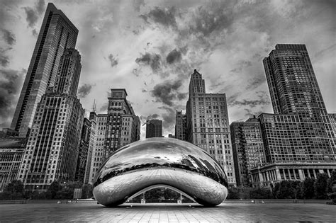 The Bean Black And White Gage Caudell Chicago Wallpaper Black And