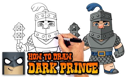 How To Draw Clash Royale Dark Prince Youtube