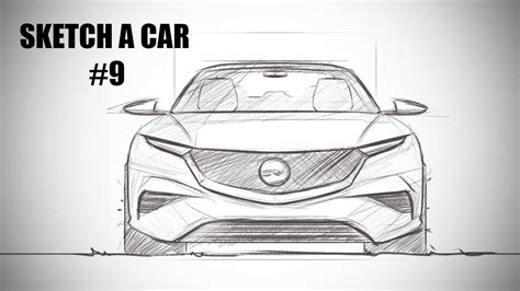 How To Sketch A Car 9 Sedan Front View Srk Designs Youtube