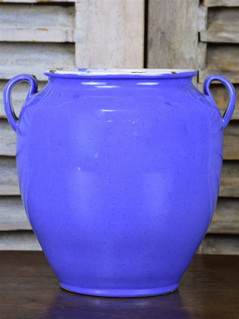 Antique French Confit Pot With Blue Glaze French Antiques Glaze